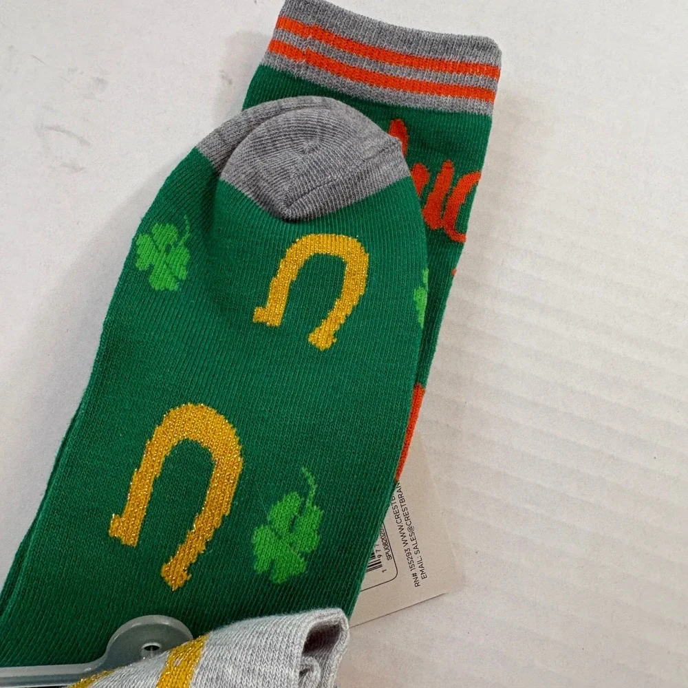 St Patricks Day Crew Socks Women Size 10-13 Green‎ New 3-Pack Lucky
